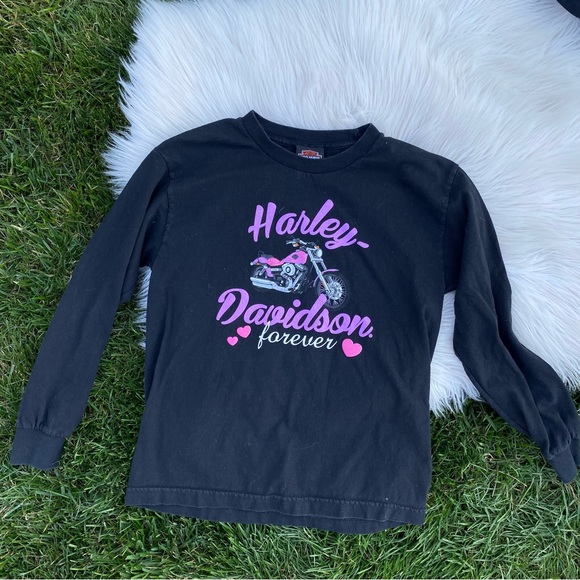 Harley Davidson glitter long sleeve crewneck medium kids - Picture 2 of 5
